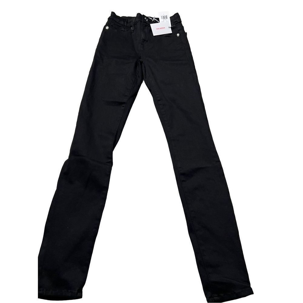 Good American Women's Good Legs Black Skinny Jeans In Black Size 26 NWT